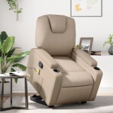 VidaXL Fotoliu de masaj rabatabil vertical cappuccino piele ecologică