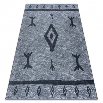 Covor ANTIKA 119 tek, aztec modern, lavabil - gri, 80x150 cm foto