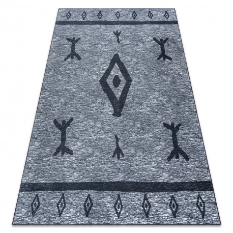 Covor ANTIKA 119 tek, aztec modern, lavabil - gri, 80x150 cm