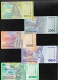 Set Indonezia 1000 + 2000 + 5000 + 10000 + 20000 rupiah rupii 2022 unc, Asia