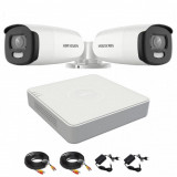 Kit Complet - Sistem Supraveghere Video ColorVU HIKVISION - 2 camere - HDD si accesorii incluse, 3