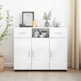 Bufet Alb foarte lucios 88.5 x 30.5 x 73 cm Lemn compozit