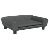 Cumpara ieftin Pat de caini, gri inchis, 70x48x22 cm, catifea