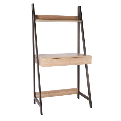 Birou metal si PAL, 48 x 42 x 146.5 cm, Crem/Negru foto
