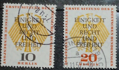 Berlin 1957 stema vultur cu inscripție , serie 2v stampilata foto