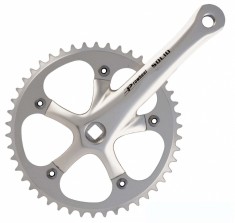 Pedalier Prowheel, 46T 3/32, brat 165mm, aluminiu, culoare argintiu, ax patrat Cod:4554665SKRM