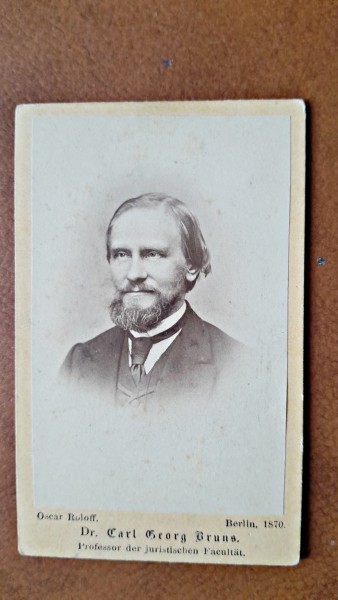 Fotografie tip CDV, Dr. Carl Georg Bruns, 1870