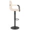 Scaun de bar, crem, material textil - 5