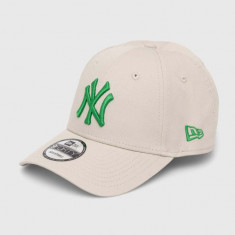 New Era șapcă de baseball din bumbac 9FORTY NEW YORK YANKEES culoarea bej, cu imprimeu, 60503376