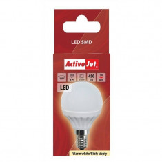Bec ActiveJet LED SMD E14 5W glob lumina calda foto