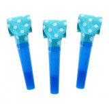 Set 10 trompete din hartie pentru petrecere culoare albastru deschis, Godan
