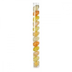 Set 12 oua decorative din plastic galben 4x6 cm