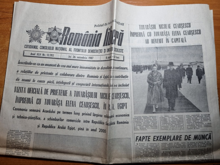 romania libera 26 noiembrie 1987-scoala din floresti cluj,articol orasul bacau