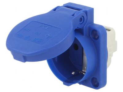 Conector Alimentare AC 2P PE 250V 16A Albastru foto