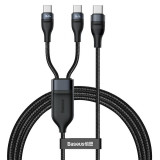 Cablu Incarcare USB Type-C la USB Type-C Baseus 2 in 1, 1.5 m, 100W, Negru CA1T2-C01