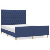 Cumpara ieftin Cadru de pat fara saltea, albastru, 140x200 cm, textil