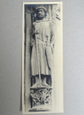 Robert Laillet &quot;Cavaler - sculptura gotica a catedralei din Chartres &quot; fotografie originala cca 1930