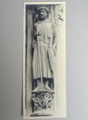 Robert Laillet &amp;quot;Cavaler - sculptura gotica a catedralei din Chartres &amp;quot; fotografie originala cca 1930 foto