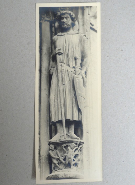 Robert Laillet &quot;Cavaler - sculptura gotica a catedralei din Chartres &quot; fotografie originala cca 1930