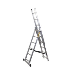 Scara aluminiu, 3 tronsoane, 6 trepte, max 150 kg, 3.71 m, Drabest GartenVIP DiyLine