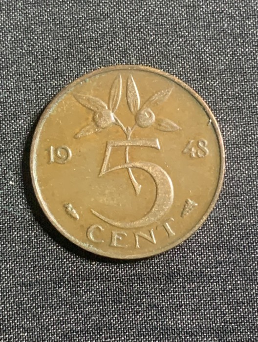 Moneda 5 cenți 1948 Olanda