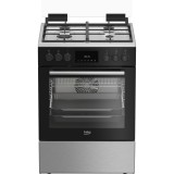 Aragaz mixt Beko FBSM62530DXMS, Gatire cu ventilare, 3D Cooking, Timer, Clasa A