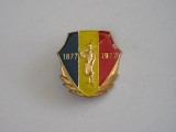 QW9 N2 84 - insigna - militar - o suta de ani de la domandirea independentei 1977, Romania de la 1950