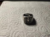 Inel vintage argint Italia WWII Camasile Negre