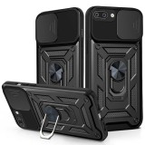 Husa telefon compatibila iphone 7 plus / 8 plus, slide &amp; snap premium, magnetic ring holder, popgrip, anti-shock, negru