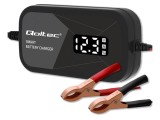 QOLTEC &Icirc;ncărcător baterii 12V AGM, GEL, Plumb-Acid cu ecran digital și clemă crocodil 2A