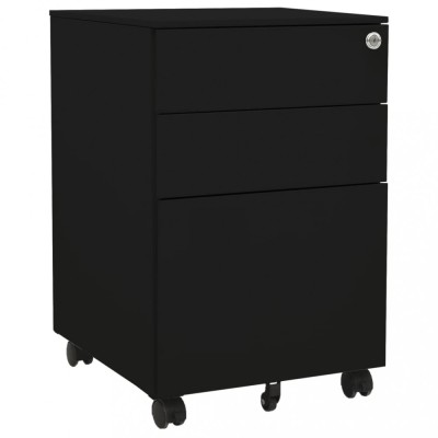 Gossi dulap dosare mobil, negru, 39x45x60 cm, otel foto