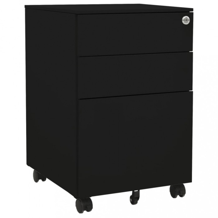 Gossi dulap dosare mobil, negru, 39x45x60 cm, otel