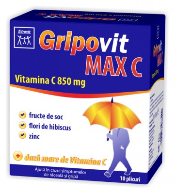 GRIPOVIT MAX C VITAMINA C 850MG 10DZ foto