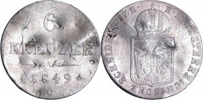 1849 - C - 6 kreuzer - Franz Joseph I - Imperiul Austriac foto