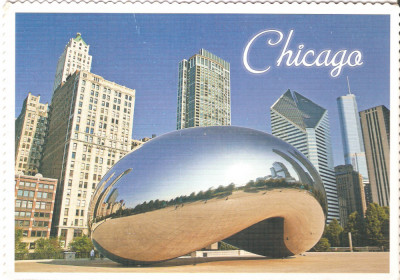 SUA FRIDGE MAGNET CHICAGO City Collectable Holiday Souvenir Cloud Gate Bean foto