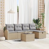 vidaXL Set de canapea de grădină Set de 5 Bej, gri deschis