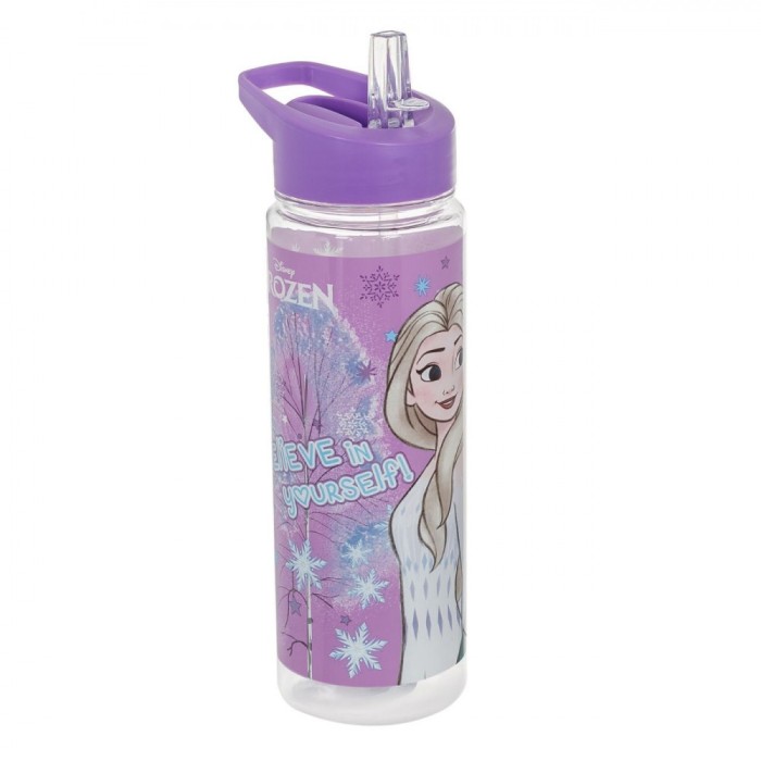 Sticlă Apă Disney Frozen, Believe in Yourself, Model Anna și Elsa, Culoare Mov, Capacitate 0.65L, Plastic