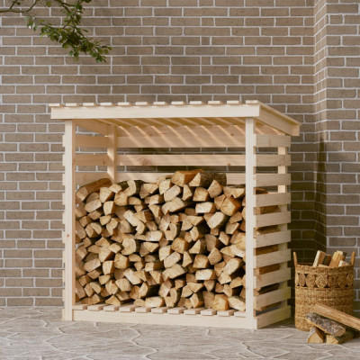 Rastel pentru lemne de foc, 108x73x108 cm, lemn masiv de pin foto