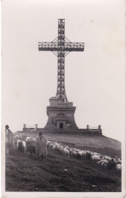 AMS % - VEDERE DIN PREDEAL MUNTII BUCEGI CRUCEA DE PE CARAIMAN 1939 CIRCULATA foto