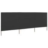 vidaXL Paravan anti-v&acirc;nt din 3 panouri, antracit, 400x120 cm, textil