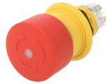 Comutator de Siguranță cu LED Roșu 16mm 2 NC