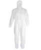Combinezon cu gluga si fermoar, unica folosinta, 40g, alb, polipropilena