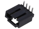 Soclu cablu-placă 2,54mm 4 pini 90&deg; THT