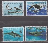 A12 S5 4 - Timbre foarte vechi - Sao Tome e Principe - balene, Fauna, Stampilat