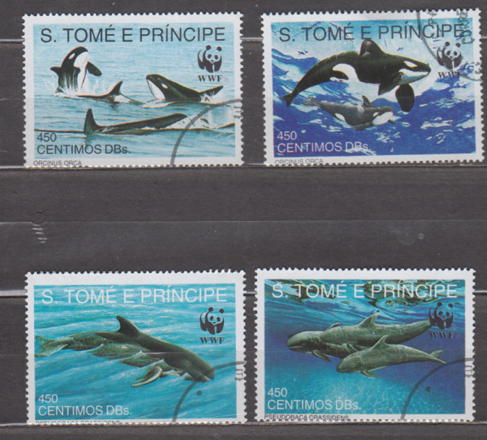 A12 S5 4 - Timbre foarte vechi - Sao Tome e Principe - balene