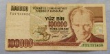 Turkey / Turcia - 100 000 Lire (1970) sF27