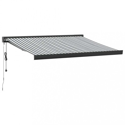 Copertina retractabila antracit/alb, 3,5x2,5 m, textil/aluminiu foto
