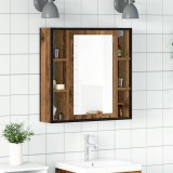 Dulap cu oglindă de baie lemn vechi 60x16x60 cm lemn de lemn