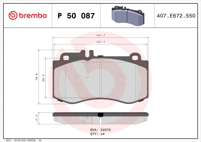 BREMBO P 50 087 PRIME LINE set placute frana,frana disc