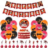 Set aniversar Babioms, carton/latex, multicolor, 32 piese